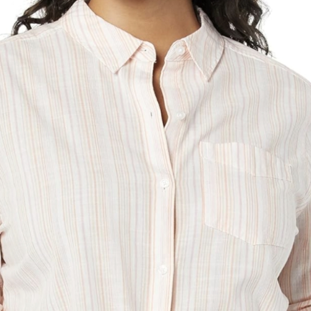Goodthreads women's washed cotton striped poplin blouse